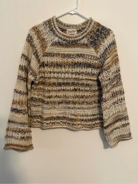Universal Thread Striped Crewneck Sweater - Beige, Brown, Cream